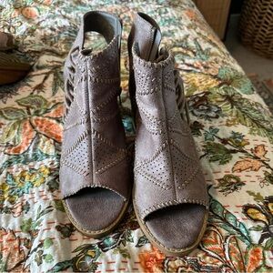 Not rated suede open toe booties